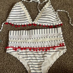 Never worn, high-wasted swimsuit!